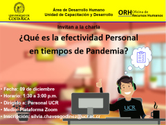 Charla: ‘¿Qué es la efectividad personal en tiempos de pandemia?’