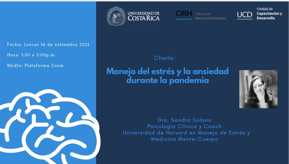 Charla: Manejo del estrés y la ansiedad durante la pandemia