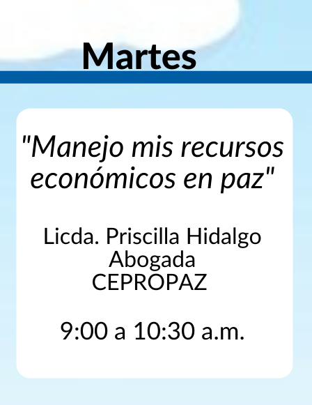 Charla: Manejo de mis recursos económicos en paz