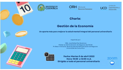 Charla: Gestión de la Economía. Un aporte más para mejorar la salud mental integral del personal universitario